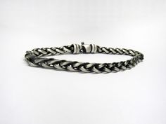 "This sterling silver 6mm wheat chain bracelet is oxidised, producing a dark gunmetal finish that accentuates the depth of the chain's pattern, a simply beautiful piece. Length dimension: 8.5\" Clasp type: lobster Country of origin: Italy Looking forModern Cuff Bracelet? We have just one in our Collection Check on at the link Below : https://www.etsy.com/listing/538433858/mens-cuff-bracelet-personalized-with *QUESTIONS?* Any questions that you may have please contact us, we'll be happy to reply, Silver Leather Band Bracelet As Gift, Silver Leather Band Bracelet For Gift, Silver Band Wristband Gift, Silver Band Wristband As Gift, Handmade Everyday Bracelets, Husband Christmas Gift, Mens Cuff Bracelets, Mens Chain Bracelet, Christmas Gift For Him