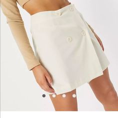 Button Skirt From Asos In A White/Cream Color. Never Worn With Tags Still On. Ecru Color. Mini Wrap Skirt, Button Skirt, Mini Wrap, Ecru Color, Skirt Co Ord, Women Skirts Midi, Co Ord, Wrap Skirt, White Cream