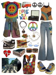 Hippie Boho Outfits, Hippie Things, Hippie Core, Bape Outfits, Groovy Clothes, Grunge Fits, Hippy Style, Hippie Lifestyle, Hippie Aesthetic