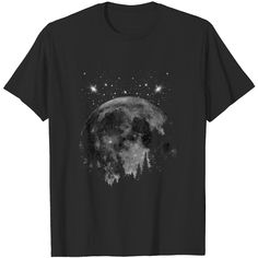 Moon T Shirt Graphic Tee Shirt With Moon Print, Space Halloween, Moon T Shirt, Moon Shirt, The United States, Mens Shirts, United States, Moon, Halloween