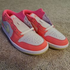 Air Jordan 1 Low Se 'Lava Glow' Size10. Fn6772 671 Sporty Neon Low-top Sneakers, Pink Low-top Skate Shoes For Light Sports, Nike Jordan Low-top Shoes, Nike Jordan Shoes Low-top With White Sole, Pink Skate Shoes With Boost Midsole For Light Sports, Pink Skate Shoes For Light Sports With Round Toe, Pink Round Toe Skate Shoes For Light Sports, Nike Air Force 1 Low-top With Translucent Outsole, Nike Custom Pink Sneakers For Light Sports