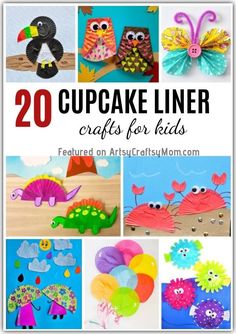 20 cupcake liner crafts for kids to make