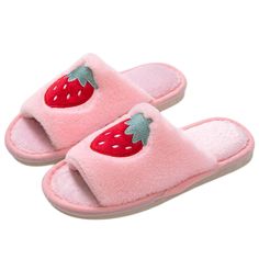 PRICES MAY VARY. Suitable for all year round: This indoor slipper is lightweight and comfortable, suitable for any season throughout the year. Cozy Comfort: Plush cotton upper with soft fleece lining cradles feet for warmth and comfort whether lounging or moving around the home. Non-Slip: Anti-slip soft sole grips any floor surface to help prevent slips and falls around the house or apartment. Versatile Slip-On: Slide your feet easily into these slippers anytime you want a casual shoe around the Pink Slip-on Slippers For Leisure, Pink Non-slip Slippers With Flat Heel, Strawberry Slippers, Shoe Image, Cute Sleepwear, Bedroom Slippers, Soft Slippers, Slippers For Women, Slip And Slide