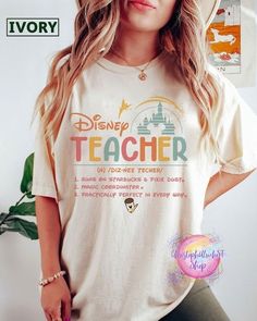 Disney Teacher Gifts, Disney Teacher Shirts, Daycare Shirts, Disney Teacher, Funny Teacher Shirts, Teacher Morale, Teacher Definition, Funny Disney Shirts, Definition Shirt