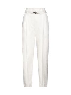 99% Cotton, 1% Elastane White Trousers, Short Women, Outfit Check, Trousers Pants, Straight Leg Trousers, Trouser Pants, Brunello Cucinelli, Straight Leg Pants, Short Pants