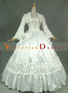 Victorian Gothic Steampunk Ball Gown Wedding Dress   Condition: Brand New  Color: amp;nbsp; As Picture  Material: Cotton And Satins  Silhouette: Ball Gown  Sleeve Length: Long Sleeve  Dresses Length:Floor-Length  Neckline: Square Collar  Decoration: Ruffles  Style: Vintage  Includes: Dress    amp;nbsp;    amp;nbsp; Historical Dresses Victorian, Gothic Victorian Dresses, Steampunk Dress, Wedding Party Dress, Gothic Steampunk, Ruffles Fashion, Long Sleeve Dresses, Stage Costume, Gothic Dress