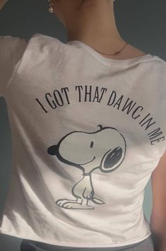 "I got that dawg in me," Snoopy cropped baby tee--funny, ironic tee shirt with Snoopy, the beloved dog. Ironic Tees, Baby Snoopy, Beloved Dog, Baby Tee, Infant Tees, Funny Tshirts, Womens Clothing Tops, Tee Shirt, Favorite Outfit