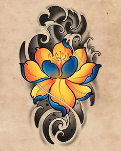 an artistic flower tattoo design on the back of a woman's arm