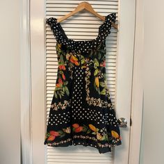 Fun And Flirty Never Worn Farmrio Fruit Print Dress! Size Xs, Corset Front, Can Be Work Off The Shoulder Or As Strapsno Slip Grips On Straps! Insane Fashion, Fruit Print Dress, Heart Burn, Indie Vibes, Indie Sleaze, Impulse Control, Love Clothing, Fruit Print, Farm Rio