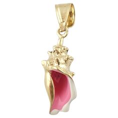 Vintage 14K Yellow Gold Sea Shell Charm This adorable 14K yellow gold sea shell conch charm is decorated with beautiful pink and white enamel! Size: 18mm X 9.5mm X 7mm Length w/ bail: 28mm Weight: 2.3 g/ 1.4 dwt Hallmark: 14K MM Very good condition, professionally polished. Will come packaged in a gift box or pouch (when possible) and will be shipped U.S. Priority Mail Insured. MM122022KCS17 Conch Shell, Dream Jewelry, Sea Shell, White Enamel, Conch, Pink Aesthetic, Pink And White, Jewelry Necklace Pendant, Shells