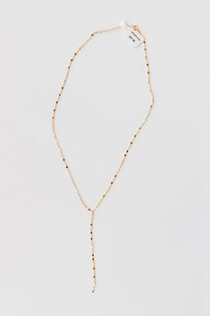 samantha lariat Material: Gold dipped with our signature 14k gold platingSize: 16" w/ 1.5 extender & 3" dropMade by hand in Southern California Share Gold Dipped, Southern California, California, Gold