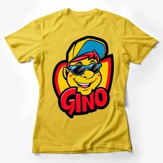 Colorful Cartoon Character Gino T-Shirt, Fun Graphic Tee, Stylish Casual Wear, Unisex Female T-Shirt Custom graphic T-Shirt.Customize your color