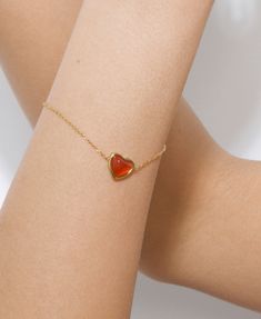 Carnelian Stone Heart Bracelet | En Route Jewelry En Route Jewelry, Chakra Raiz, Icy Girl, Bracelet Inspo, Chakra Racine, Carnelian Bracelet, Romantic Jewellery, Heart Hair, Carnelian Stone