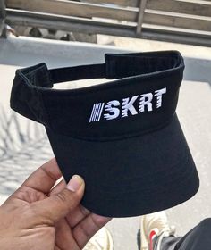 SKRT Black Visor - Summer Visor Summer Visor, Fashion Cap, Trendy Fashion, Baseball Hats, Handmade Gift, Hats, Trending Outfits, Unique Jewelry, Clothes