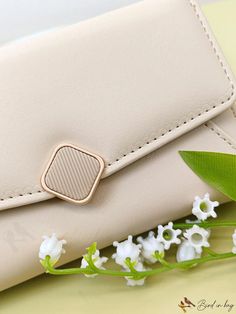 BirdinBag - Versatile Handheld Wallet with Zipper Coin Purse in Elegant Solid Color Zipper Coin Purse, Wallet Design, Stylish Purse, Word Wrap, Small Wallet, Apricot, Pu Leather, Coin Purse, Card Holder