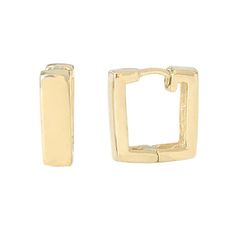 Thick Rectangle 14K Solid Gold Huggie Hinged Hoop Earring (Unique Rectangular Shape Hoops ~ Summer G Luxury Classic Rectangular Huggie Earrings, Gold Rectangular Minimalist Huggie Earrings, Gold Rectangular Huggie Earrings For Everyday, Classic Rectangular Huggie Earrings For Everyday, Everyday Gold Square Huggie Earrings, Rectangular Yellow Gold Hoop Earrings For Everyday, Rectangular Yellow Gold Huggie Earrings Minimalist Style, Gold Square Minimalist Huggie Earrings, Minimalist Yellow Gold Rectangular Huggie Earrings