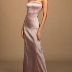 "These Are The Nights Mauve Pink Satin Strapless Maxi Dress! Sleek Stretch-Woven Satin Shapes This Gorgeous Dress That Has A Strapless Sweetheart Neckline (With No-Slip Strips) And A Princess-Seamed Bodice (With Hidden Boning At Back). A High Banded Waist Sits Atop A Flowy A-Line Maxi Skirt. Hidden Back Zipper/Clasp. Fully Lined. Self: 95% Polyester, 5% Spandex. Lining: 100% Polyester. Hand Wash Cold. Imported. Style 911662 Black Strapless Midi Dress, Bridal Maxi Dress, Lulus Maxi Dress, Cream Maxi Dress, Rouched Dress, Pink Silk Dress, Strapless Sweetheart Neckline, Tiered Ruffle Skirt, The Nights