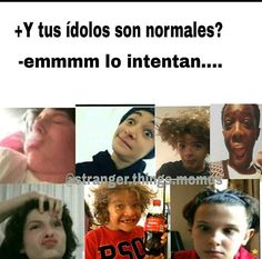 a collage of people with different expressions on their faces and the caption says, y'us idolos son normales? - femmn lo intentan