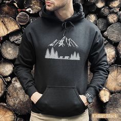 Perfect gift for him. This wilderness explorer hoodie, tree hugger sweatshirt, tree hugger shirt, tree hugger womens, tree huggers, wilderness explorer shirt is a great for him or also a Mothers Day gift. Unisex hoodie. Our adventure and tree hugger hooded sweatshirt might become your new favorite! Our fabric blend is what makes our women's sweatshirt so comfy and cozy any time of year. If you're Hiking, exploring, camping or just working from home, this wilderness explorer hoodie is just what you'll want to be warm and cozy. Good for everyday wear, movie night with your love, or whatever you have planned. Share your love of the environment, outdoor family fun, and the hiking and camping lifestyle. Details: *Soft & Comfortable *50% Cotton / 50% Polyester *Medium-Heavy Fabric *Runs True-to- Winter Outdoor Crew Neck Hoodie, Winter Crew Neck Hoodie For Outdoor, Hooded Winter Hiking Tops, Hooded Winter Tops For Hiking, Hooded Top For Winter Hiking, Winter Hoodie For Outdoor Activities, Crew Neck, Winter Hoodie For Outdoor Activities, Outdoor Fleece Hoodie Tops, Winter Adventure Long Sleeve Sweatshirt