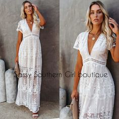 New Boho Gypsy White Embroidered Lace Maxi Dress. Lined. This Dress Is Absolutely Devine. So Pretty In Person. Fits True Size. Boho Gypsy Western Hippie Coastal Farmhouse French Vintage Renaissance Victorian Beach Lace Shabby Chic Rustic Preppy Tropical Spell Anthropologie Coachella Festival Love And Lemons Free People Faux Fur Closet Details Please Read No Low-Ball Offers Shipping 1-4 Days No Exchanges Per Posh Bx47lbx110xl Boho Beach Dress Casual, Fur Closet, Preppy Tropical, Beach Dress Casual, Girls Boutique Dresses, Summer Maxi Dress Floral, Black Lace Gown, Ribbed Maxi Dress, White Boho Dress