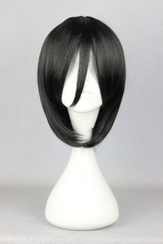 35cm Attack on Titan-Mikasa Ackerman black Anime Cosplay Costume Wig Alternative Measures Aot Mikasa, Mikasa Ackerman Cosplay, Attack On Titan Mikasa, Monday Christmas, Black Wigs, Wig Color, Mikasa Ackerman, Hair Net