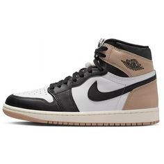 Women's Jordan 1 Retro HI OG Black/Legend MD Brown-White Size: 10.5.  Gender: female.  Age Group: adult. Brown Jordans, Birthday 14th, White And Gold Shoes, School Shoe, Black Legends, Preppy Shoes, Black Jordans, Shoe Ideas, All Nike Shoes