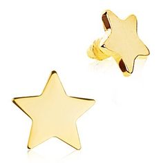 two gold star earrings on white background