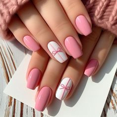 Click and learn how to generate nails designs like this using ai Cute And Simple Nail Art, Acrylic Pink Nails Ideas, Pretty Pink Nail Designs, Simple Art Nails, Nail Art Simple Design, White Nails With Designs Simple, Nail Ideas Acrylic Simple, Nails Design Ideas Pink, Pink Nail Art Simple