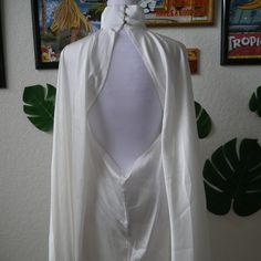 Selling This Stunning Bnwt White Flowy Dress That Has An Open Back And High Mockneck. The Material Feels Satiny. In Mint Condition, Never Worn. Big Angel Sleeves!!! Flows White Dress, Angel Costume Accessories, Angel Costume Modest, Unique Angel Costume, White Cowl Back Evening Dress, White Fitted Dress With Cowl Back, White Cowl Back Wedding Dress, White Wedding Dress With Cowl Back, White Flowy Backless Mini Dress