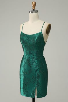 Dark Green Short Dress, Dark Green Hoco Dress, Dark Green Homecoming Dresses, Hoco Dress Ideas, Bodycon Prom Dress, Hoco Inspo, Bodycon Dress Homecoming, Hoco Ideas, Green Bodycon Dress