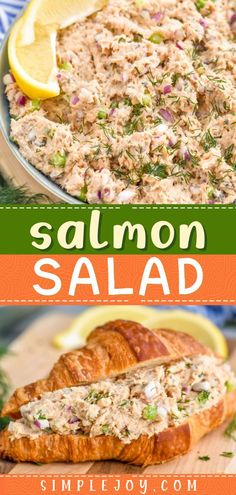 Salmon Salad, healthy dinner recipes, lunch ideas Salmon Sandwich Recipes, Canned Salmon Salad, Salmon Appetizer Recipes, Clean Eating Food List, Canned Salmon Recipes, Healthy Sandwich, Salmon Sandwich, Canned Salmon