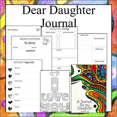 the dear daughter journal is filled with colorful images