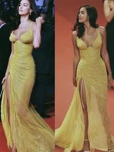 Yellow Mermaid, Long Prom Dresses, Tulle Prom Dress, Prom Party Dresses, Evening Dresses Prom