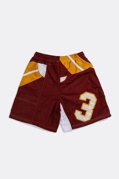 Unisex basketball shorts upcycled from a Starbury jersey and deadstock mesh. Featuring pockets and an elasticized waistband with drawstrings. Sourced and reworked in Canada Product DetailsSize: Women's S, Men's XS*Men size upCondition: Good vintage conditionMaterial Composition: 100% polyesterColour: Burgundy, mustard Basketball Bottoms With Built-in Shorts, Basketball Shorts With Built-in Shorts, Vintage Basketball, Basketball Shorts, Jersey Shorts, Mustard, Basketball, Composition, Mesh