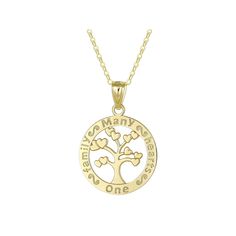 Remember the importance of your family tree with this gorgeous 10k gold tree of life medal pendant necklace.Click on this JEWELRY & WATCHES GUIDE to learn about fit, styles, materials and more! 14k gold-filled cable chain Metal: 10k gold Chain length: 18 in. Packaging: boxed Finish: polished Pendant size: 23 mm x 15.5 mm Chain type: cable Please note, due to the high value of this item, a signature may be required upon delivery. Size: 18". Gender: female. Age Group: adult. Family Tree Of Life, Gold Tree Of Life, 10k Gold Chain, Gold Tree, 10k Gold, Family Tree, Cable Chain, Chain Lengths, Tree Of Life