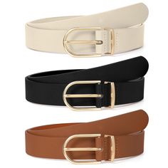 PRICES MAY VARY. ❤【High Quality Material】SUOSDEY belts for women are made of high quality faux leather, smooth surface, comfortable touch, and can be used for a long time. ❤【Classic Gold Buckle】Black belts for women come with fashionable and chic gold alloy pin buckle, adding more bright colors to your outfit and never go out of style. ❤【Womens Belts Size】The width of womens belts for jeans is 1.1 inch. There are 5 lengths to choose from. For more detail, please check our size chart. ❤【Belt Clot Ladies Belts, Ladies Belt, Waist Belt Women, Dress Business, Womens Leather Belt, Buckle Jeans, Women Belt, Buckles Fashion, Business Suits