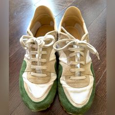 Size 37/ 7.5/8. Beautiful Green, Tan And White Color. Classic Shoe. No Box, Sorry. Worn Once. Great Condition. Smoke Free And Animal Free Home. Shoes Green, Outdoor Voices, Classic Shoes, Outdoor Woman, White Color, Women Shoes, Green, Women Shopping, White