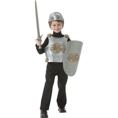 Knight Costume For Kids, Crusader Cross, Breast Plate, Knight Costume, Knights Helmet, Halloween Costume Shop, Halloween Store, Halloween Costume Accessories, Gold Dragon