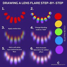 How To Draw Diamonds Digital, Step By Step Coloring, Drawing Light Reference, Colorful Art Tutorial, Color Theory Shading, How To Draw Light, How To Draw Magic, Lighting Drawing Tutorial, How To Color Digital