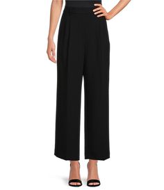 Gianni Bini Hartley Crepe Pleated Straight Wide Leg Coordinating Pants | Dillard's Full-length Dress Pants With Belt Loops For Spring, Full Length Dress Pants With Belt Loops For Spring, Spring Dress Pants With Belt Loops, New York Street, Gianni Bini, Dillard's, Ankle Length, Clothing Accessories, Work Wear