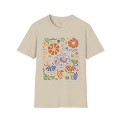 Fall T-Shirt, Autumn T-Shirt, Pumpkin T-shirt, Art T-Shirt, Paint T-Shirt, Landscape T-Shirt, Comfy T-Shirt, Trend T-Shirt The unisex soft-style t-shirt puts a new spin on casual comfort. Made from very soft materials, this tee is 100% cotton for solid colors. Heather colors and sports gray include polyester. The shoulders have twill tape for improved durability. There are no side seams. The collar is made with ribbed knitting to prevent curling damage. .: Made with 100% ring-spun cotton, a ligh Artsy Cotton T-shirt With Graphic Print, Graphic Tee Cotton T-shirt With Custom Artwork, Cotton T-shirt With Custom Artwork And Relaxed Fit, Cotton T-shirt With Custom Artwork In Relaxed Fit, Artsy Cotton T-shirt With Custom Print, Cotton Tops With Custom Artwork For Summer, Artsy Cotton Crew Neck T-shirt, Graphic Tee With Custom Artwork And Relaxed Fit, Relaxed Fit Graphic Tee With Custom Artwork