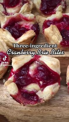 three ingredient cranberry brie bites