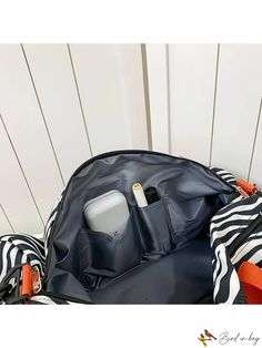 BirdinBag - Stylish Zebra Stripe Travel Bag: Waterproof, Spacious with Pockets & Shoe Compartment Zebra Skin Pattern, Lightweight Luggage, Travel Storage Bag, Travel Storage, Handle Bag, Duffel Bag, Bag Straps, Luggage Bags, Stripes Pattern