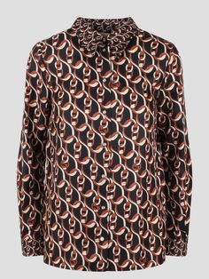 100% Silk Gucci Long Sleeve Party Tops, Elegant Gucci Top With Button Closure, Gucci Silk Long Sleeve Tops, Print Shirts Women, Printed Silk Shirt, Guccio Gucci, Twill Shirt, Pleats Please Issey Miyake, Silk Twill