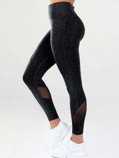 Solid Sports Mesh Panel Leggings - rrdeye Breathable Micro-elastic Athleisure Leggings, Breathable Compression Gym Tights, Breathable Stretch Mesh Activewear For Training, Breathable Athleisure Tights For Training, Functional Stretch Activewear With Breathable Mesh, Functional Activewear With Breathable Mesh And Stretch, Breathable Compression Tights For Workout, Gray Breathable High Stretch Activewear, Gray Breathable Sportswear Leggings