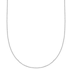 Whether you wear it alone, or paired with your favorite pendants, this sterling silver chain necklace is a versatile and stylish addition to your jewelry collection. Whether you wear it alone, or paired with your favorite pendants, this sterling silver chain necklace is a versatile and stylish addition to your jewelry collection. Clasp: spring ring Metal: sterling silver 20 inch,24 inch Chain width: 1.19 mm Packaging: decorative card Finish: polished Chain type: bead Size: 20". Color: Grey. Gend Classic Cable Chain Necklace With Round Beads, Classic Sterling Silver Necklace With Ball Chain, Silver Satellite Chain Necklace With Round Pendant, Silver Necklace With Box Chain And Round Beads, Silver Necklaces With Round Pendant And Beaded Chain, Sterling Silver Round Pendant Necklace With Ball Chain, White Sterling Silver Necklace With Satellite Chain, Silver Charm Necklace With Satellite Chain, Silver Charm Necklace With Round Beaded Chain