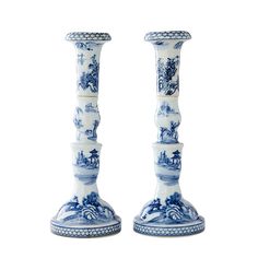 Blue and White Canton Candle Holders Blue China Patterns, White Candle Sticks, Caitlin Wilson, White Room Decor, White Umbrella, Kitchen Candles, Kitchen Jars, Blue And White China, Ceramic Candle