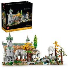 a lego box with an image of a castle in it