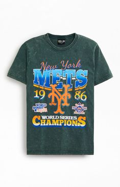 New Era NY Mets World Series 1986 T-Shirt | PacSun Ny Mets, Top Graphic Tees, New York Mets, World Series, Acid Wash, New Wardrobe, Pacsun, Crew Neckline, New Era