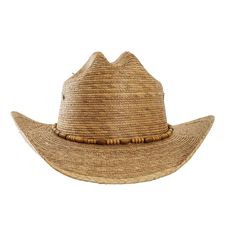 Elevate your western look with the Galveston straw cowboy hat. Hand-crafted from palm straw, this hat features a cattleman crown and 3 side eyelets for airflow. Adorned with a beaded hatband, it's the perfect balance of function and style. Embrace the luxury of the ranch life. Short Brim Straw Hat For Western-themed Events, Short Brim Straw Sun Hat For Western-themed Events, Straw Sun Hat With Short Brim For Western-themed Events, Western Style Natural Straw Hat For Kentucky Derby, Straw Fedora Hat Bands For Western-themed Events, Natural Fedora Sun Hat For Western-themed Events, Rustic Straw Fedora Hat Bands, Adjustable Toquilla Straw Hat For Western-themed Events, Rustic Natural Hat Band For Vacation